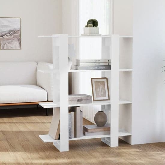 Frej High Gloss Bookshelf And Room Divider In White_2