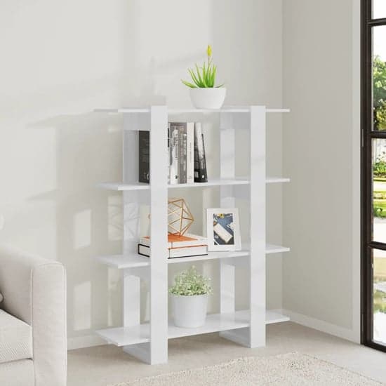 Frej High Gloss Bookshelf And Room Divider In White_1