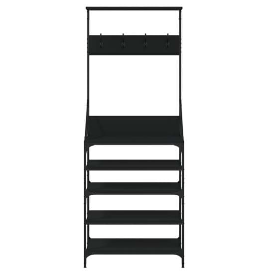 Fremont Wooden Clothes Rack With Shoe Storage In Black_4
