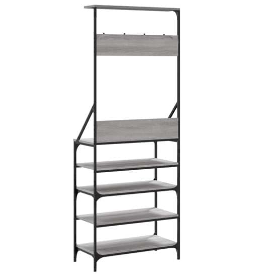 Fremont Wooden Clothes Rack With Shoe Storage In Grey Sonoma Oak_6