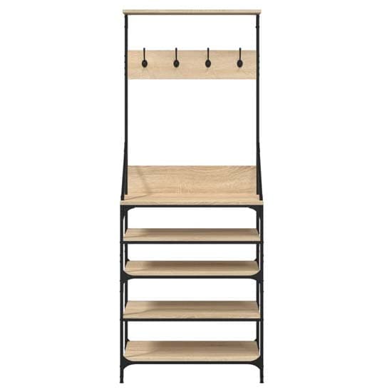 Fremont Wooden Clothes Rack With Shoe Storage In Sonoma Oak_4