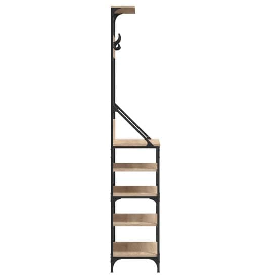 Fremont Wooden Clothes Rack With Shoe Storage In Sonoma Oak_5