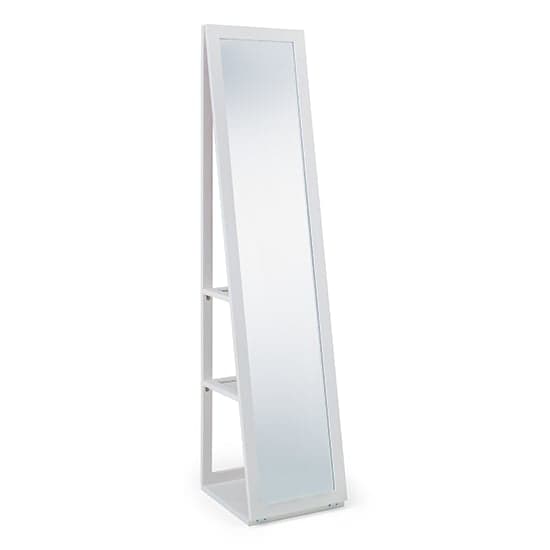 Fanning Storage Dressing Cheval Mirror In White_2