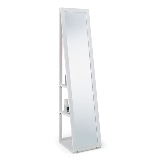 Fanning Storage Dressing Cheval Mirror In White_3