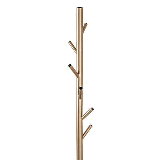 Fresno Metal Hall Tree Coat Rack In Gold With Black Marble Base_2