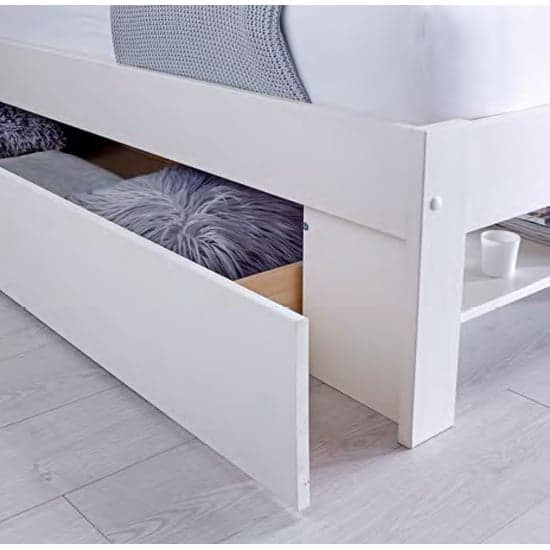 Frisco Wooden Double Bed With Shelves In White_2