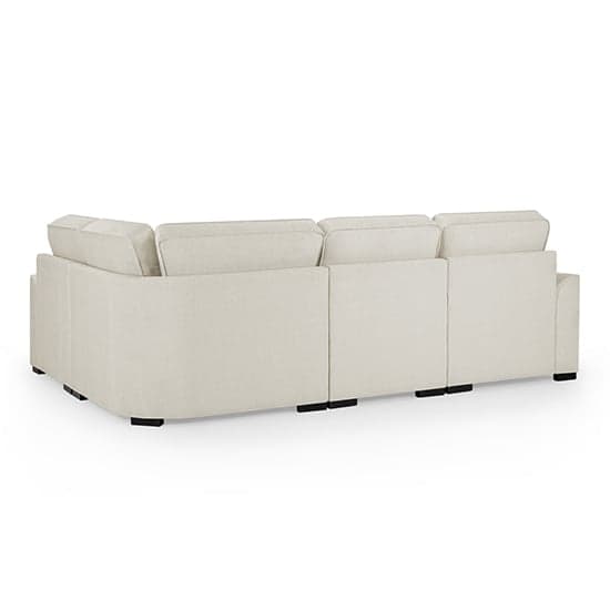 Frisco Fabric Left Hand Corner Sofa In Beige With Wooden Feets_2
