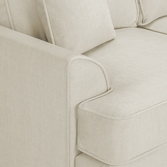 Frisco Fabric Left Hand Corner Sofa In Beige With Wooden Feets_3