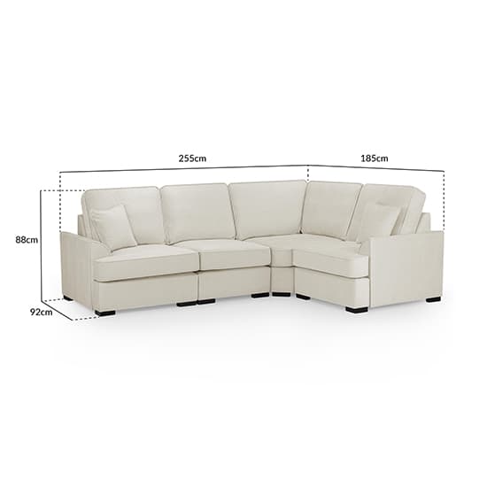 Frisco Fabric Left Hand Corner Sofa In Beige With Wooden Feets_6