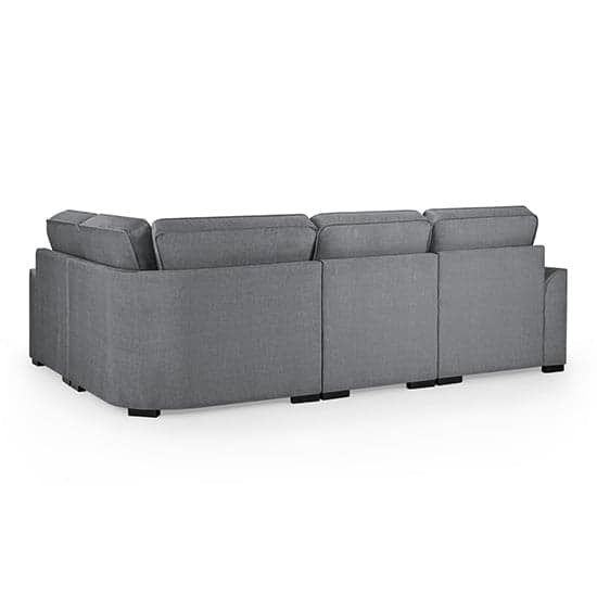 Frisco Fabric Left Hand Corner Sofa In Grey With Wooden Feets_2