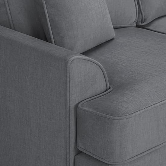 Frisco Fabric Left Hand Corner Sofa In Grey With Wooden Feets_3