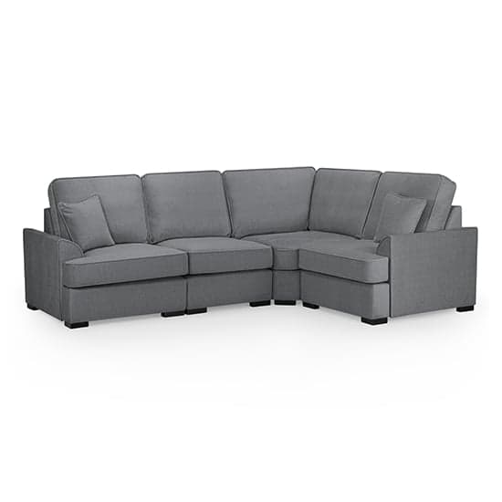 Frisco Fabric Right Hand Corner Sofa In Grey With Wooden Feets_1