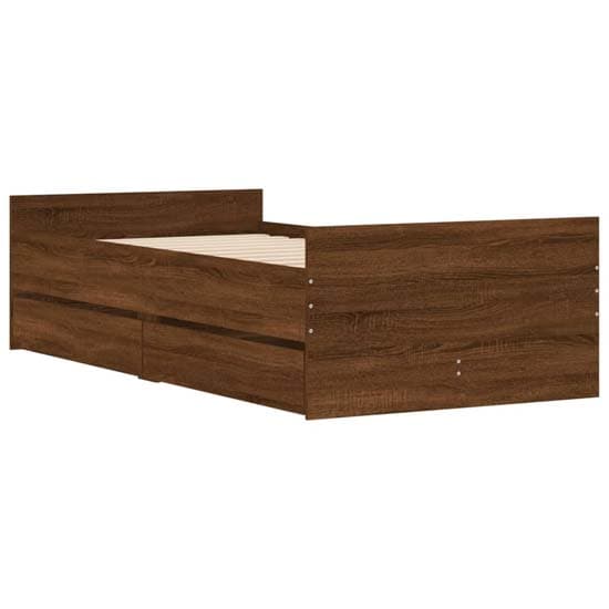 Frisco Wooden Single Bed With Drawers In Brown Oak_3