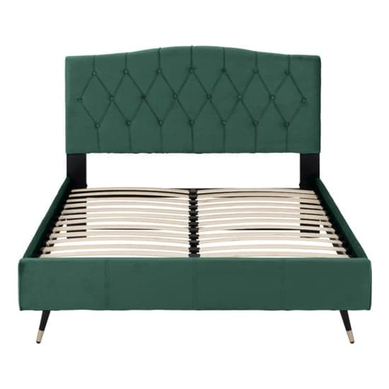 Frisco Velvet Fabric Double Bed In Green_3