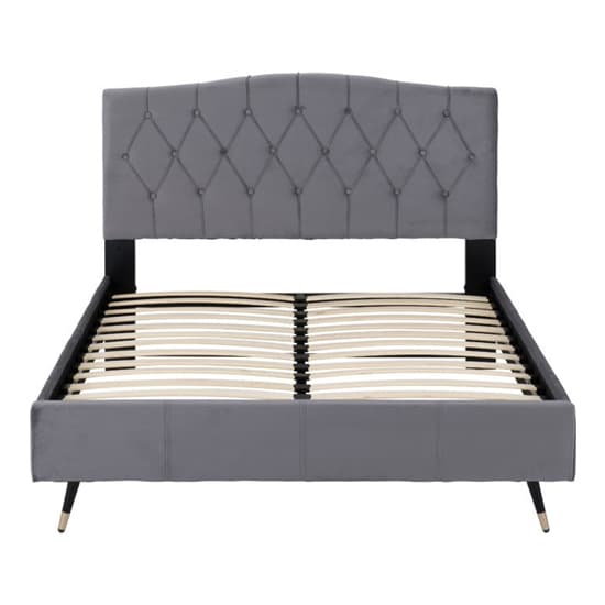 Frisco Velvet Fabric Double Bed In Grey_3