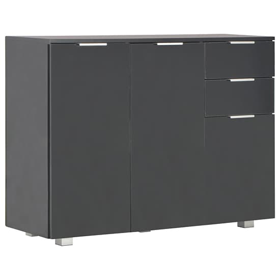 Friso High Gloss Sideboard With 3 Doors 2 Drawers In Black_2