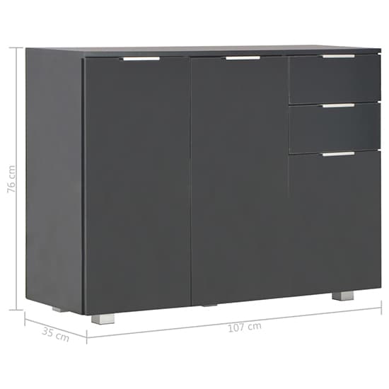 Friso High Gloss Sideboard With 3 Doors 2 Drawers In Black_6