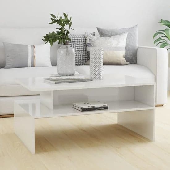 Fritzi High Gloss Coffee Table With Shelf In White_1