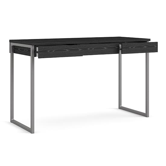 Frosk Computer Desk With 3 Drawers In Black And Metal Legs_3