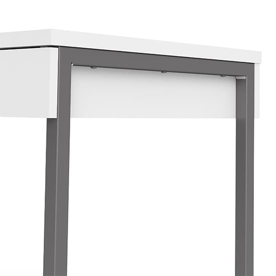 Frosk Computer Desk With 3 Drawers In White And Metal Legs_5