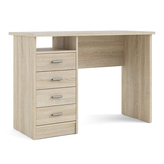 Frosk Wooden Computer Desk With 4 Drawers In Oak_2