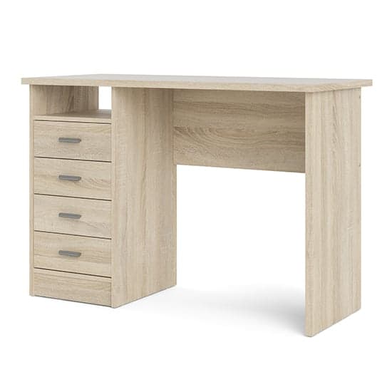 Frosk Wooden Computer Desk With 4 Drawers In Oak_3