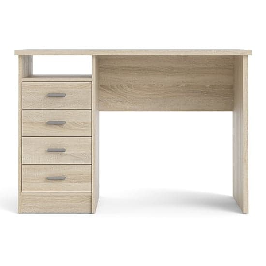 Frosk Wooden Computer Desk With 4 Drawers In Oak_4