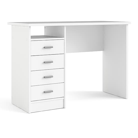 Frosk Wooden Computer Desk With 4 Drawers In White_3