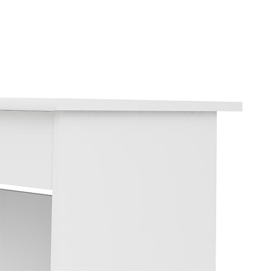 Frosk Wooden Computer Desk With 4 Handle Free Drawers In White_6