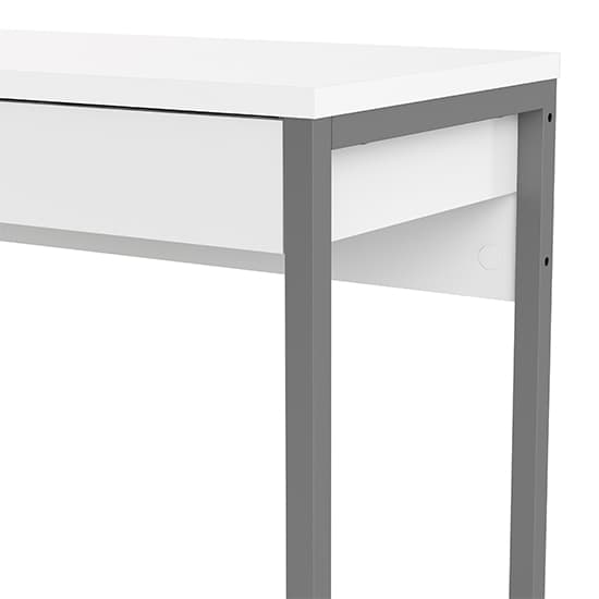 Frosk High Gloss 2 Drawers Computer Desk In White_5