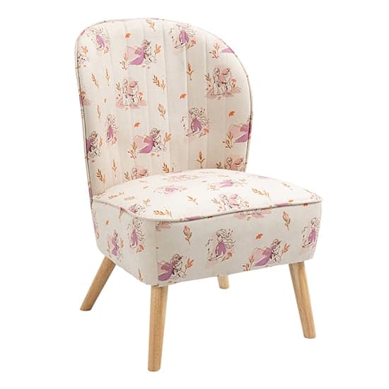 Frozen Fabric Childrens Accent Chair In White_5