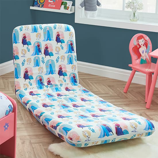 Frozen Fold Out Childrens Fabric Bed Chair In Multi-Colour_2