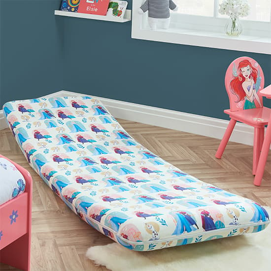 Frozen Fold Out Childrens Fabric Bed Chair In Multi-Colour_3