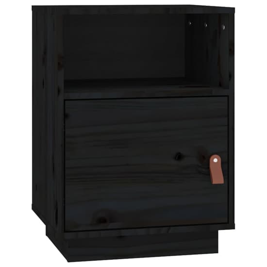 Fruma Pine Wood Bedside Cabinet With 1 Door In Black_3