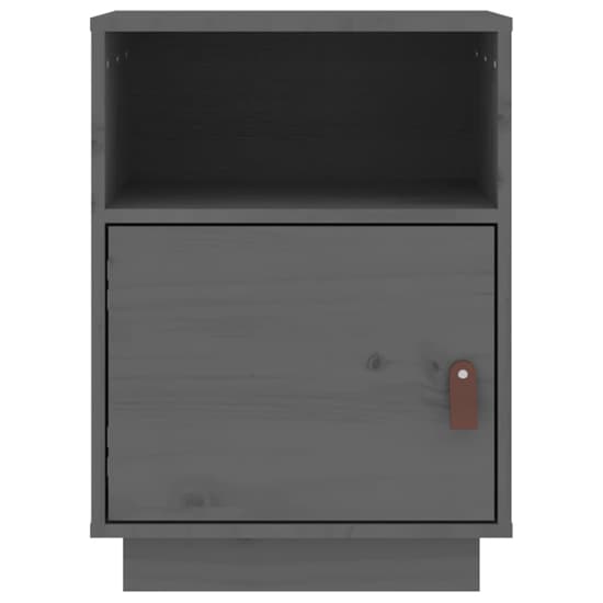 Fruma Pine Wood Bedside Cabinet With 1 Door In Grey_4