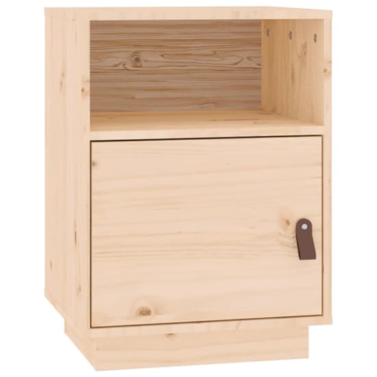 Fruma Pine Wood Bedside Cabinet With 1 Door In Natural_3