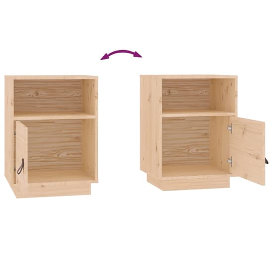 Fruma Pine Wood Bedside Cabinet With 1 Door In Natural_5