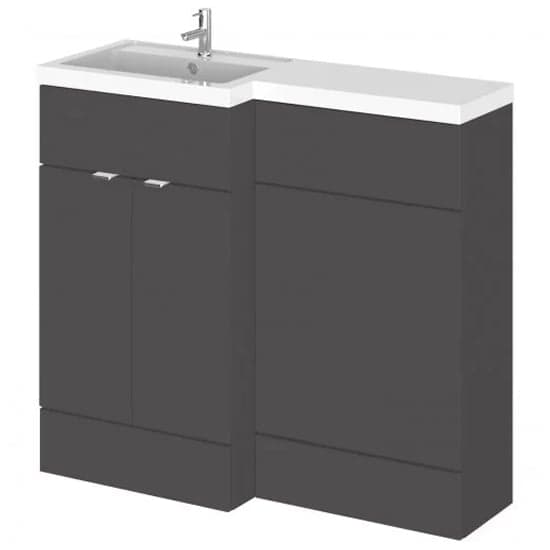 Fuji 100cm Left Handed Vanity With L-Shaped Basin In Grey_1