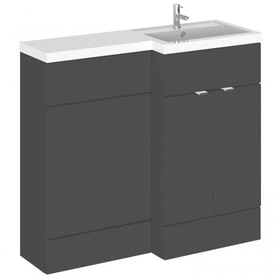 Fuji 100cm Right Handed Vanity With L-Shaped Basin In Grey_1