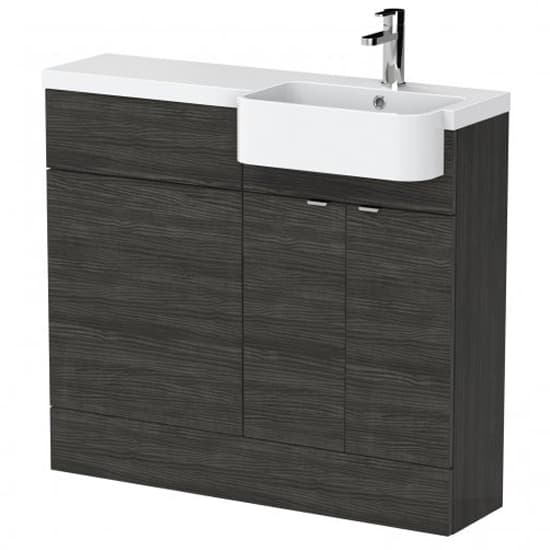 Fuji 100cm Right Handed Vanity With Round Basin In Black