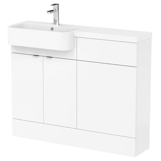 Fuji 110cm Left Handed Vanity With Round Basin In Gloss White_1