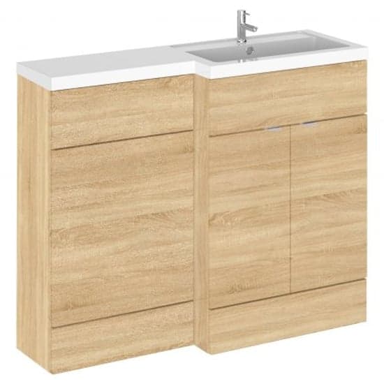Fuji 110cm Right Handed Vanity With L-Shaped Basin In Oak_1