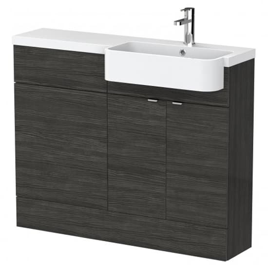 Fuji 110cm Right Handed Vanity With Round Basin In Black_1
