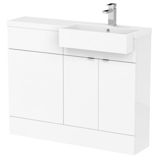 Fuji 110cm Right Handed Vanity With Square Basin In Gloss White_1