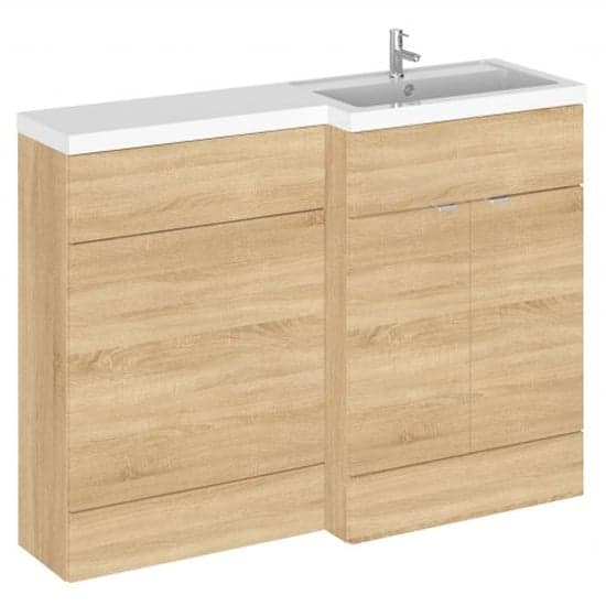 Fuji 120cm Right Handed Vanity With L-Shaped Basin In Oak_1