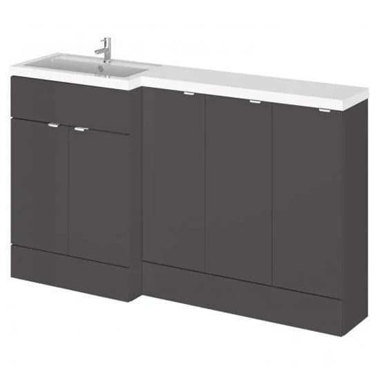 Fuji 150cm Left Handed Vanity With Base Unit In Gloss Grey_1