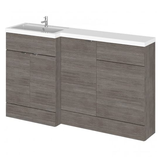 Fuji 150cm Left Handed Vanity With L-Shaped Basin In Brown