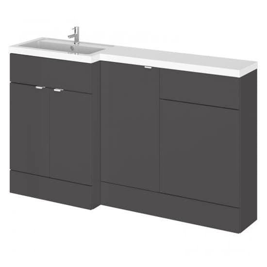 Fuji 150cm Left Handed Vanity With L-Shaped Basin In Grey