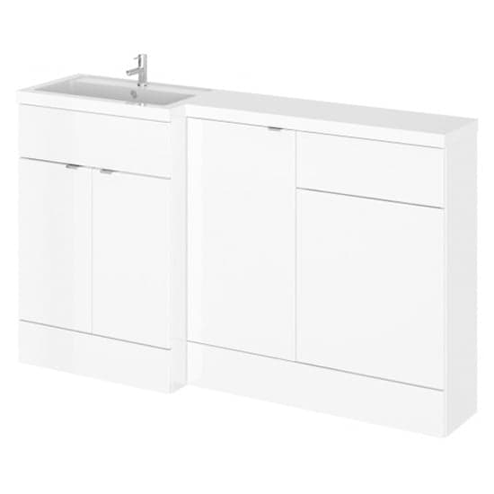 Fuji 150cm Left Handed Vanity With L-Shaped Basin In White
