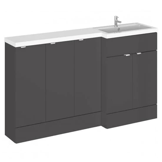 Fuji 150cm Right Handed Vanity With Base Unit In Gloss Grey_1